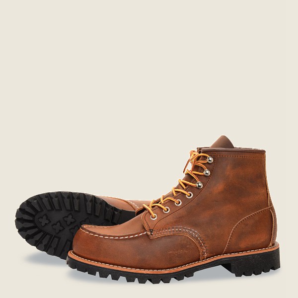 Mens Red Wing Roughneck - 6-inchr Rough & Tough Leather - Heritage Boots Brown - ZXN970413